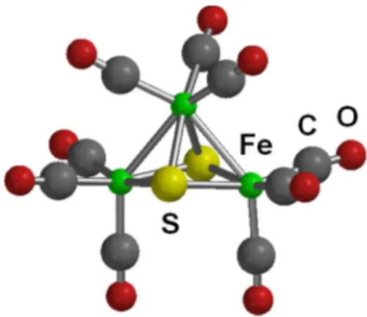 Figure 1. Triironnonacarbonyl disulfide, [Fe 3 S 2 (CO) 9 ].