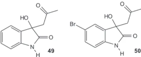 Figure 5.  Structures of 7-ethyltryptophol (45) and β-(phenylmethyl) indole-3-ethanol (46).
