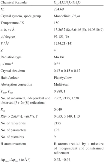 Table 1. Structural data and refinement parameters for 3