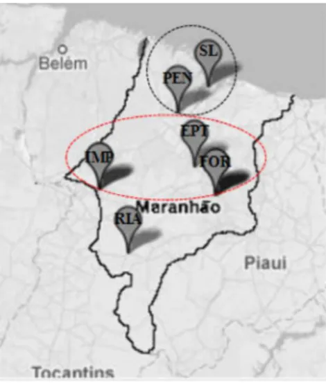 Table 1. Localization and geographical coordinates of O. phalerata nut sampling sites in Maranhão State, Brazil