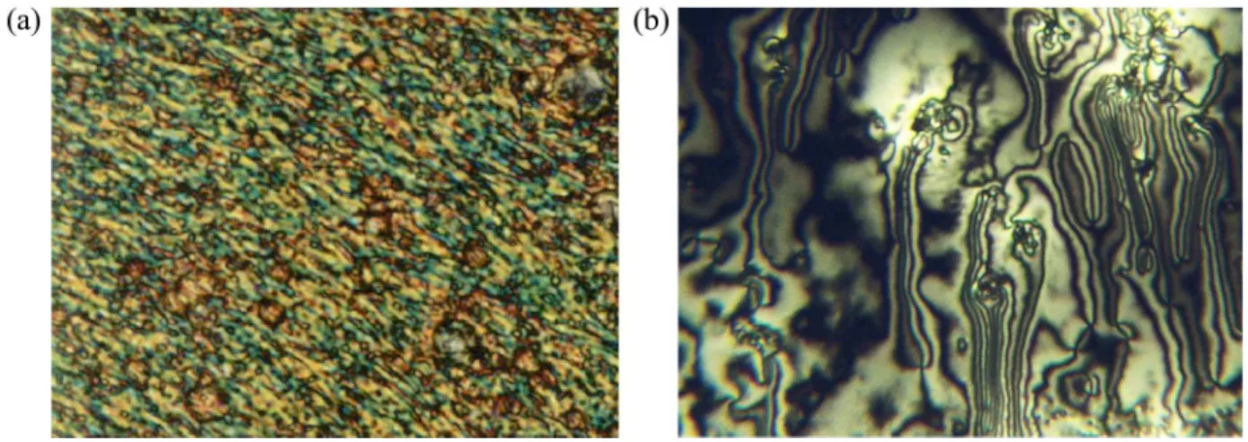 Figure 2 shows the patterns of compounds 11b and 12  to investigate the structure of their smectic phases at 90 and 