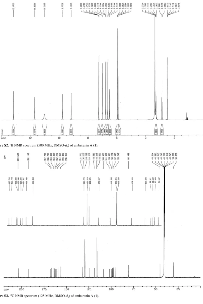 Figure S2.  1 H NMR spectrum (500 MHz, DMSO-d 6 ) of amburanin A (1).