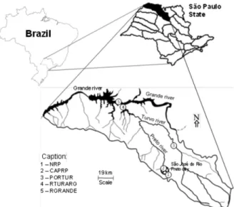 Figure 1. Map of TGHB showing the locations of the sampling sites. 