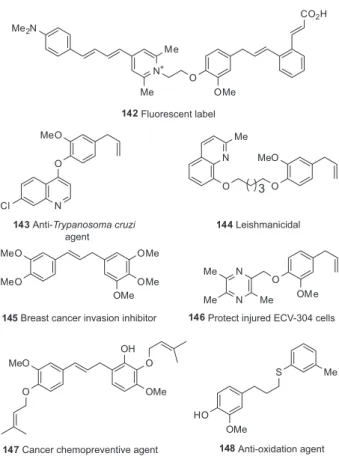 Figure 3. Selected synthetic bioactive compounds prepared from eugenol.