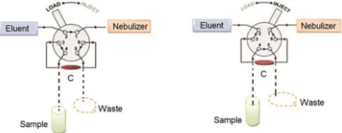 Figure 1. Schematic set up of on-line pre-concentration/determination of  desired elements for load and inject process