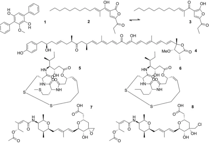 Figure 1. Natural products (NPs) isolated from B. thailandensis and their singular structures.