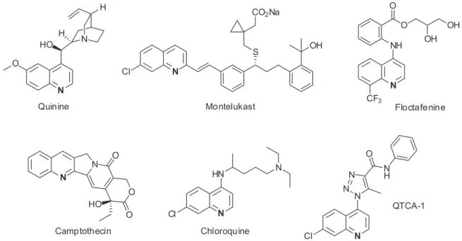 Figure 1. Biologically important quinolines.
