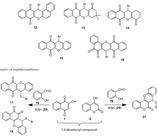 Figure 2. Some examples of naphthoxanthenes.