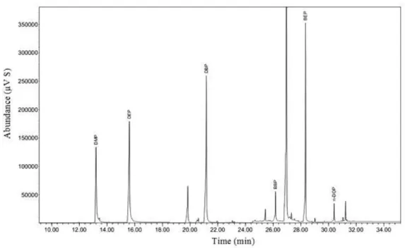 Figure 8. GC-MS chromatogram of real sample.