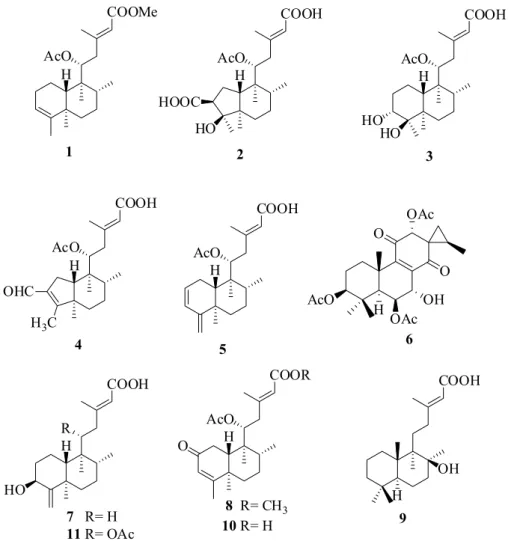Figure 1. Structure of compounds 1-11 isolated from P. ornatus.