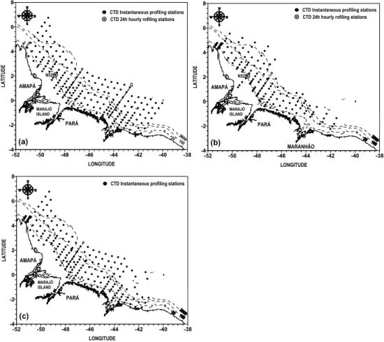 Fig. 1.  Study area and location of CTD profiling stations and offshore normal transects