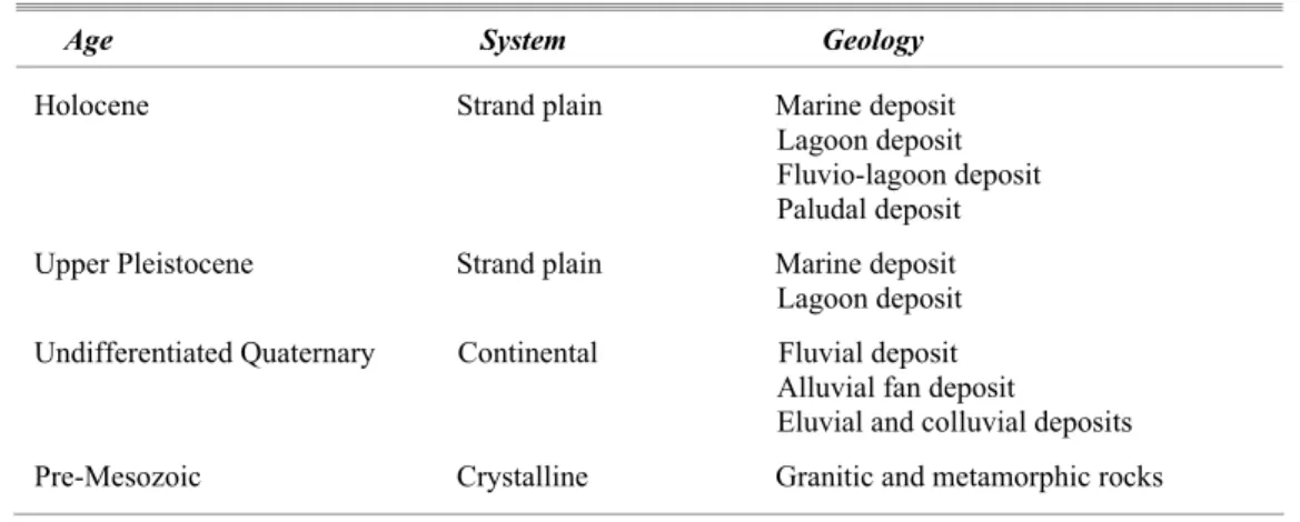 Table 1. São Francisco do Sul Island coastal plain stratigraphy. 
