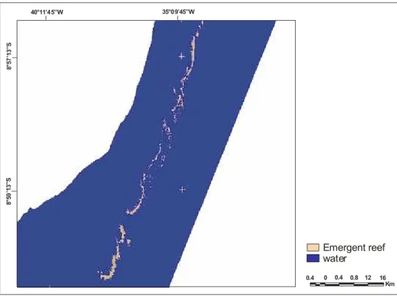 Table 2). The reference accuracy also remained at  6.6% for reefs, while the class water reached 100% 