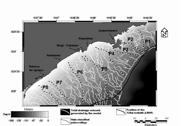 Figure 4 shows the distribution of the main  paleo-valley network axis generated by the DEM