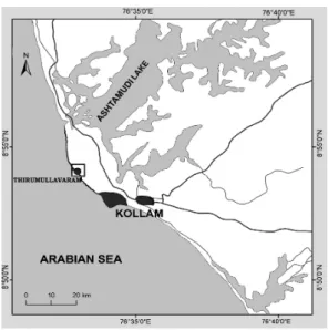 Fig.  1 .  Map  showing  the  study  area,  southwest  coast  of  India . 