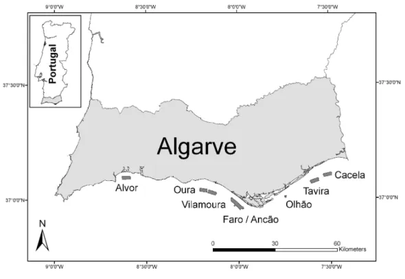 Fig. 1. Map showing ARs location in Portugal mainland. 