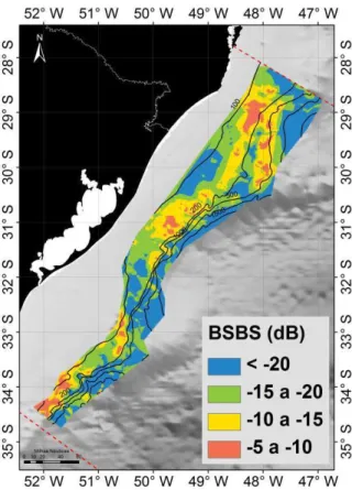 Fig. 4. Seabed Acoustic Map generated by the Natural Neighbor  interpolation of BSBS values