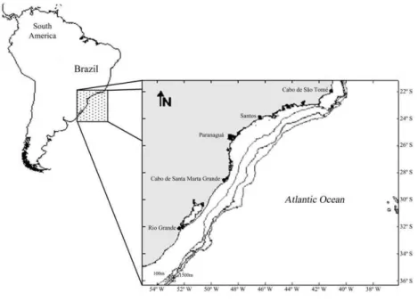 Fig. 1. Map showing the area where the otoliths were collected.