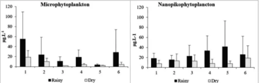 Figure 6.  Variation  spatial-temporal  density  of  phytoplankton  and  ecological  index  in  the  estuary of the River Bacanga.