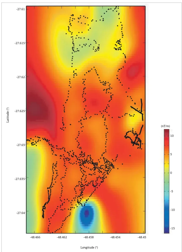 Figure 3. Upper continuation (at 100 m) of VG over Joaquina dune ield, drawn in Mirone sotware (Luis 2007)