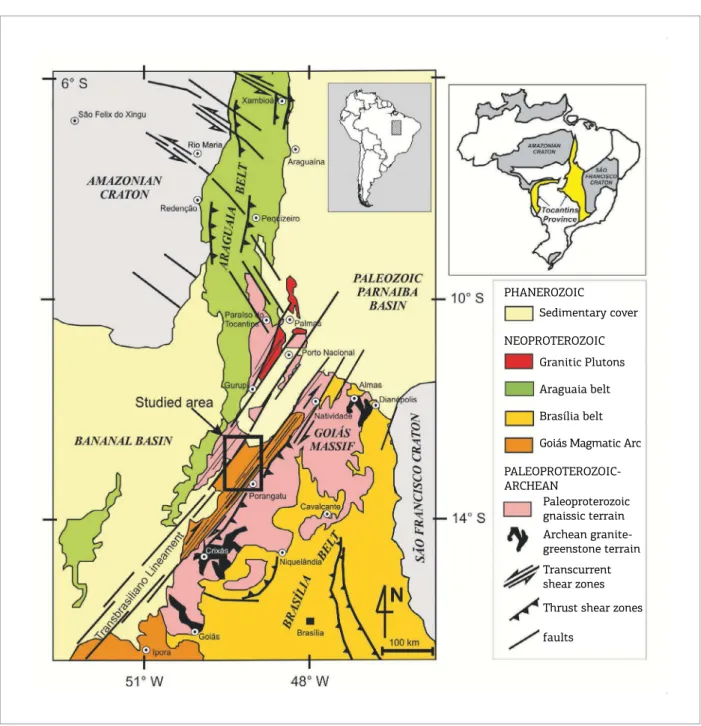 Figure 1. Geological map of the Tocantins Province, adapted from Gorayeb et al. (2013).