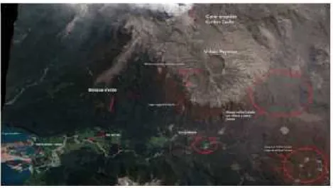 Figura 7 - Complejo Volcánico Puyehue – Cordón Caulle. Sensor: ALI (Advanced  Land Imager) a bordo de Earth Orbiting Mission 1 (EO-1) Escala aproximada: 
