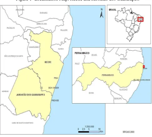 Figure 1- Localization Map: Recife and Jaboatão dos Guararapes. 