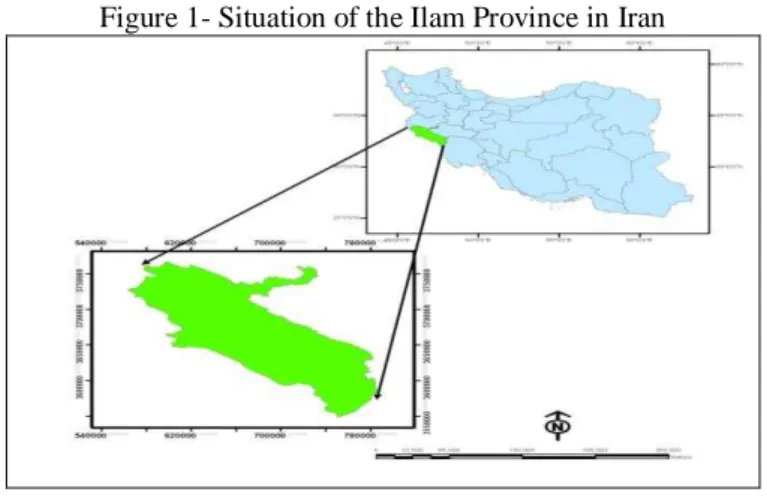 Figure 1- Situation of the Ilam Province in Iran 