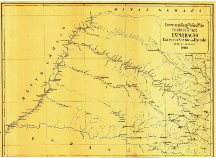 Figure 1: Cartography reformulation based on the survey of large rivers. Source: CGG (1905)