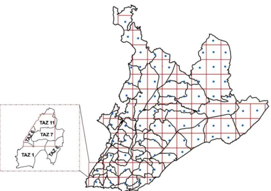 Figure 4: Mesh grid derived from the systematic disaggregated sample  Source: Rocha et al