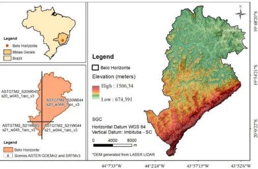 Figure 1: Location of study area: Belo Horizonte city boundaries. 