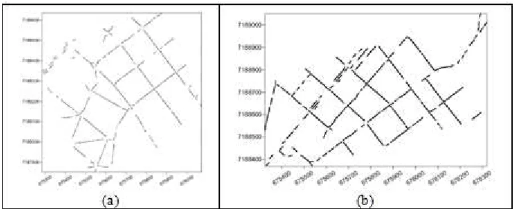 Figura 6: Localização das amostras a) Área 1 e b) Área 2. 