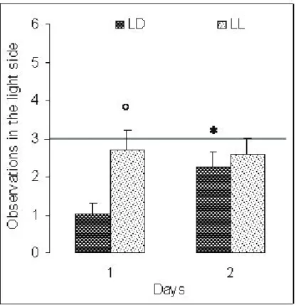 Figure 4. Exploratory behavior in the elevated plus-maze by the  rats kept for two days in the different cages