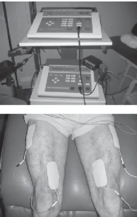 Figure 3. Neuromuscular stimulation of the quadriceps femoris muscle.