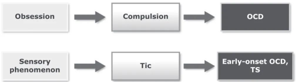 Figure 2 - Schematic illustration of the difference between obsession and sensory phenomenon
