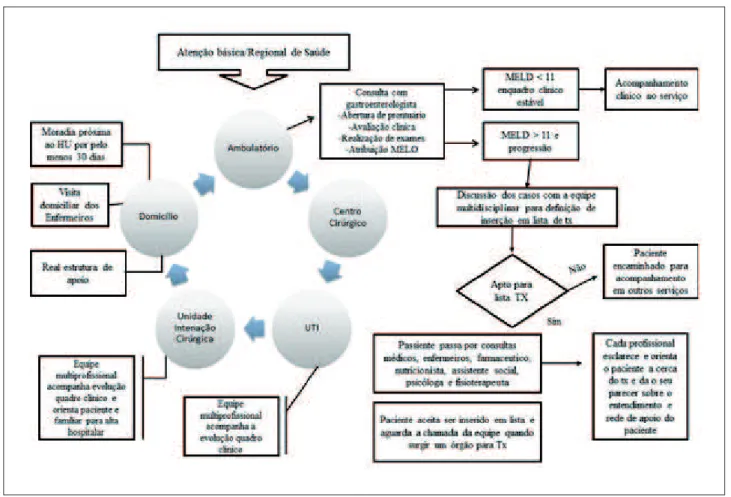 Figure 2 - Flow chart of the service in the liver transplant service of the HU. Florianópolis, SC, Brazil, 2014