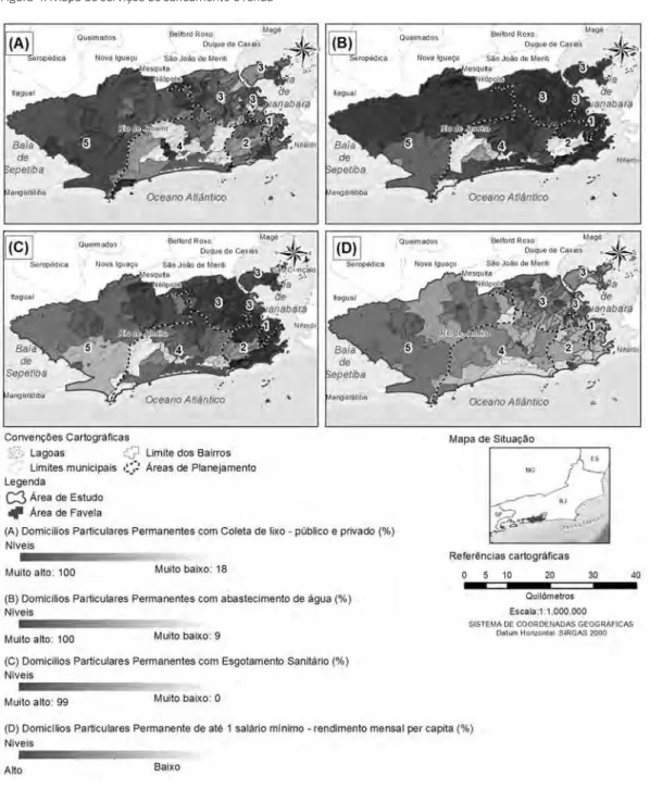 Figura 4. Mapa de serviços de saneamento e renda