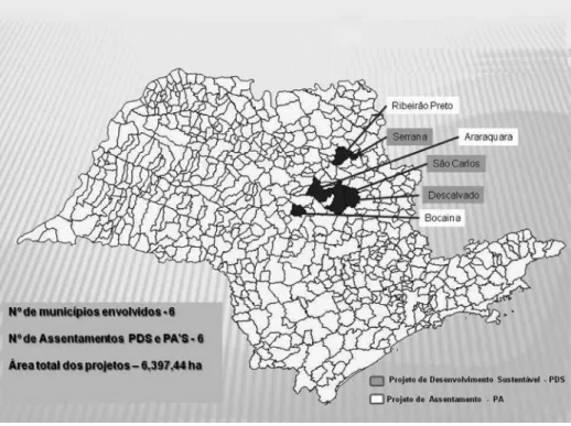 Diagram 1 shows the location of the municipali- municipali-ties that are the headquarters of the settlements that  were selected for the study; and Diagram 2 shows  general characteristics of the research.