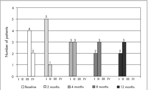 Figure 2. Patients’ functional class during the twelve months of follow-up.