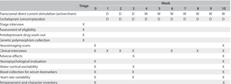 Table 1. Study schedule for the ELECT-TDCS