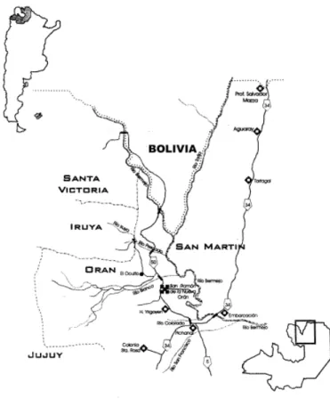 Figura 1- Localización de la zona de muestreo (Provincia de Salta, Argentina).