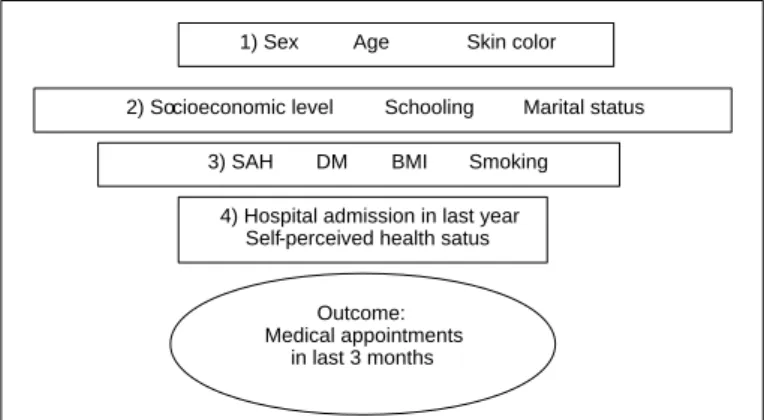 Figure  - Hierarchic analysis model. Level 1 includes the distal variables;