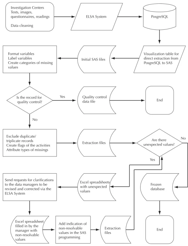 Figure 2. Action fl ow in data extraction and processing for the creation of statistical bases.