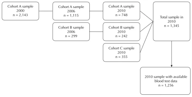 Figure 1. Composition of the study population at third follow-up visit of the SABE study