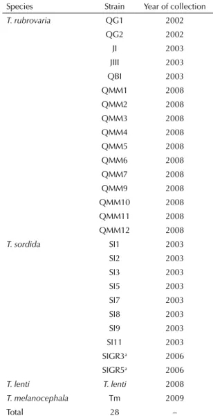 Table 3. Strains of Trypanosoma cruzi isolated and maintained  in laboratory.