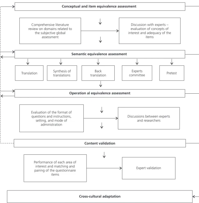 Figure 1.  Stages of cross-cultural adaptation of the Subjective Global Nutritional Assessment into Portuguese