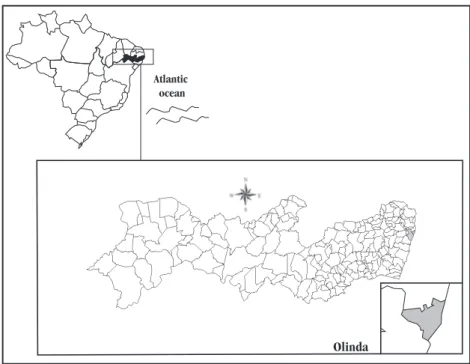 Figure 1 - Location of the study area in the State of Pernambuco, northeastern, Brazil.