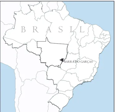 FIGURE 1 - Geographical location of the municipality of Barra do Garças,  State of Mato Grosso, Brazil.
