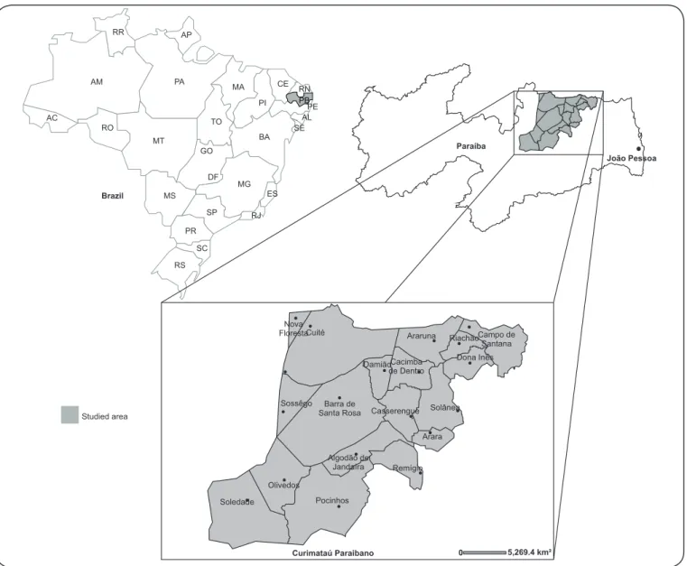 FIGURE 1 - Studied area of snakebite cases.