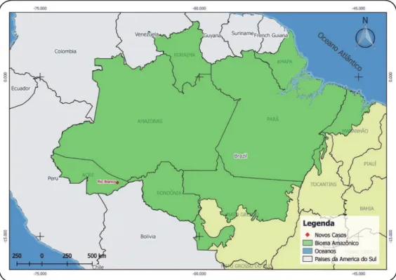 FIGURE 2 -  Geographical location of the municipality of Rio Branco, State of Acre, Brazil.